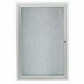 Aarco Enclosed Indoor/Outdoor Bulletin Board Satin Anodized Aluminum 36"x24" ODCC3624R